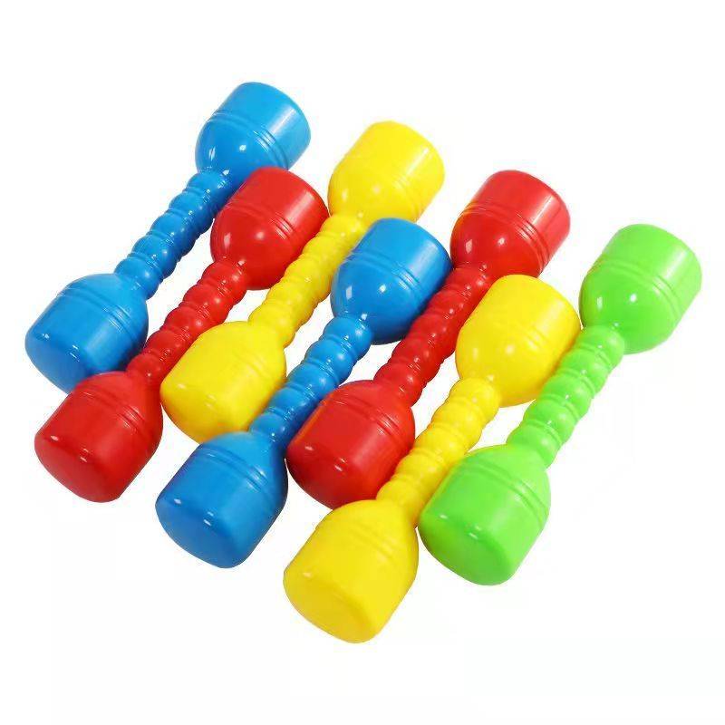 Kindergarten sand hammer deeds dumb bell holding toys children's fitness rhythm dance ring plastic sound Yaling