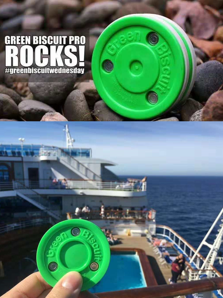 Spot in the United States imported Green Biscuit land ice hockey green biscuits super smooth drought ice hockey training ball