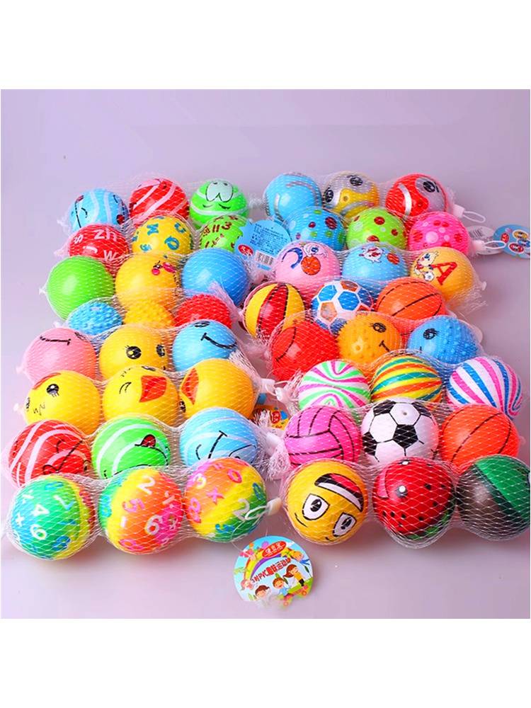 Children's toy ball built a big 3 -inch smiley faceball baby ball player grabbed ball elastic leather ball inflatable ball ocean ball