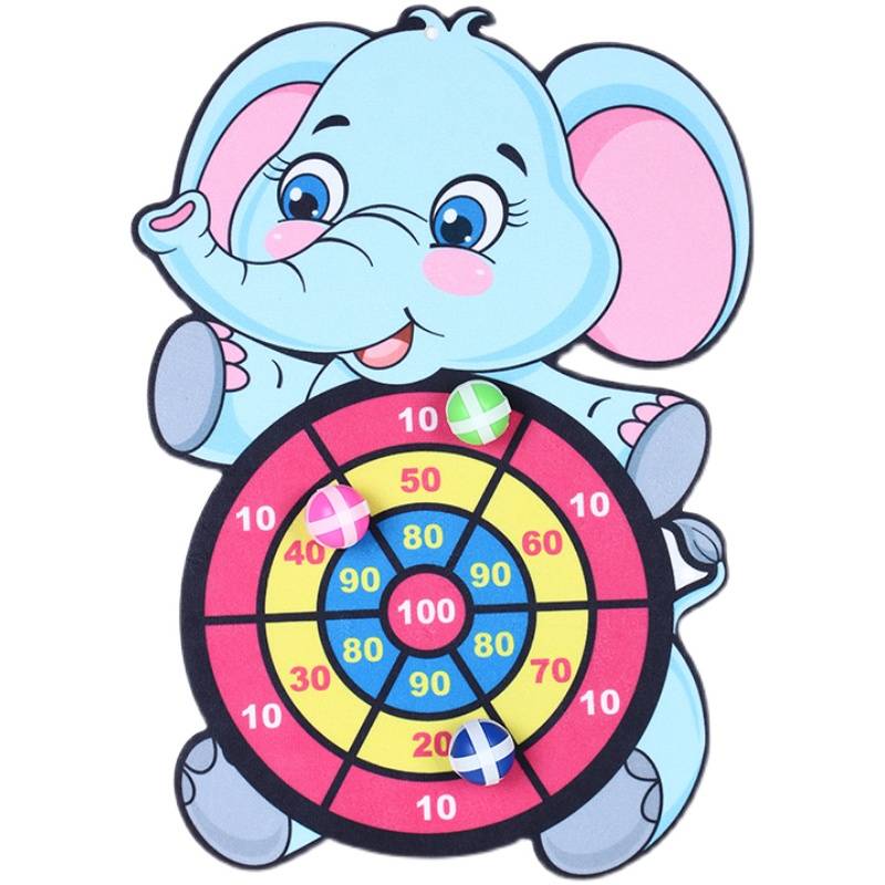 Children's sticky ball dart board cartoon pattern ball -type toy parent -child interactive elephant suction cup throw target ball