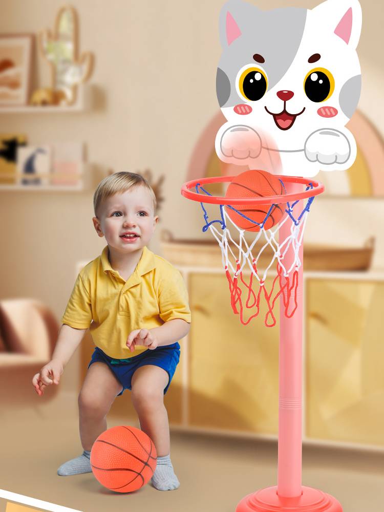 Children's basketball frame toys indoor shooting can lift the basketball rack 1-3-year-old baby 2 balls 4 boys 5 girls