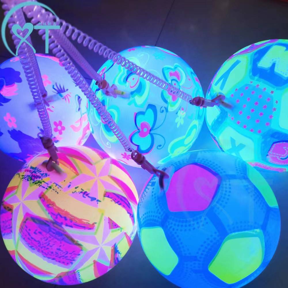 New night market park push chain glowing football wholesale toy, children to get fun, fitness ball shooting ball, wholesale