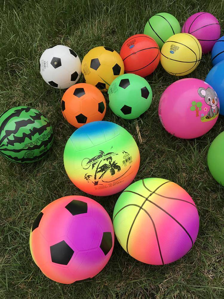 Cloud color ball racket, children's small leather ball inflatable toy, cloud color big leather ball inflatable toy leather ball PVC ball
