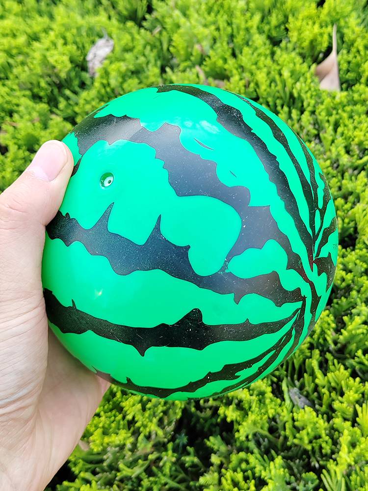 Children 8 -inch smiley watermelon ball toy kindergarten inflatable handle Watermelon ball with rope baby elastic fruit ball