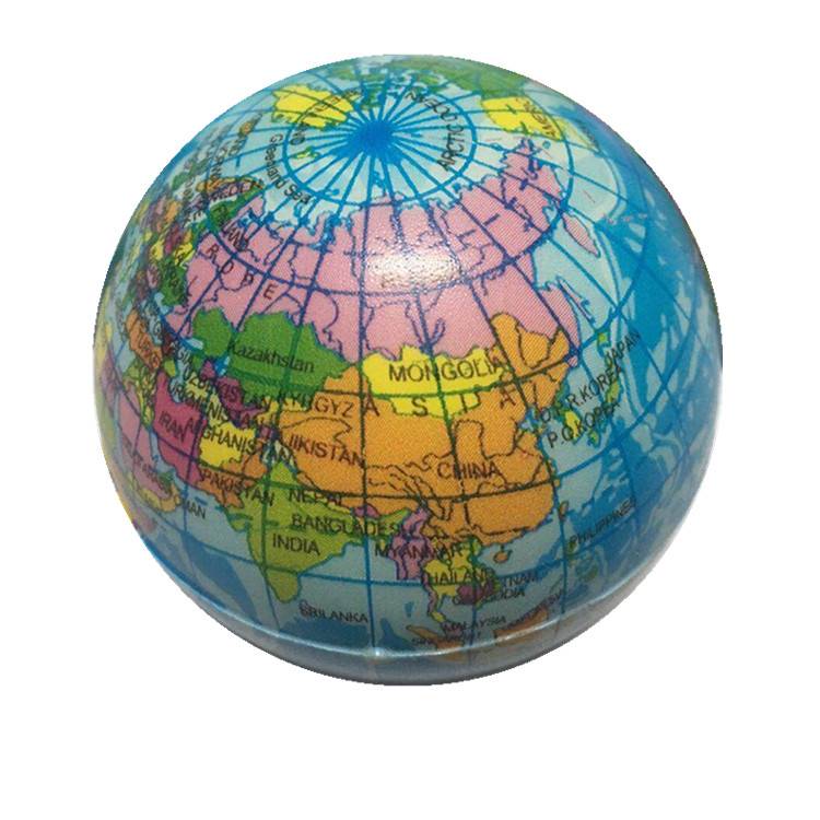 Children's sports toy cognitive stress ball PU foam sponge elastic ball gift Globe reduction balls 6.3cm