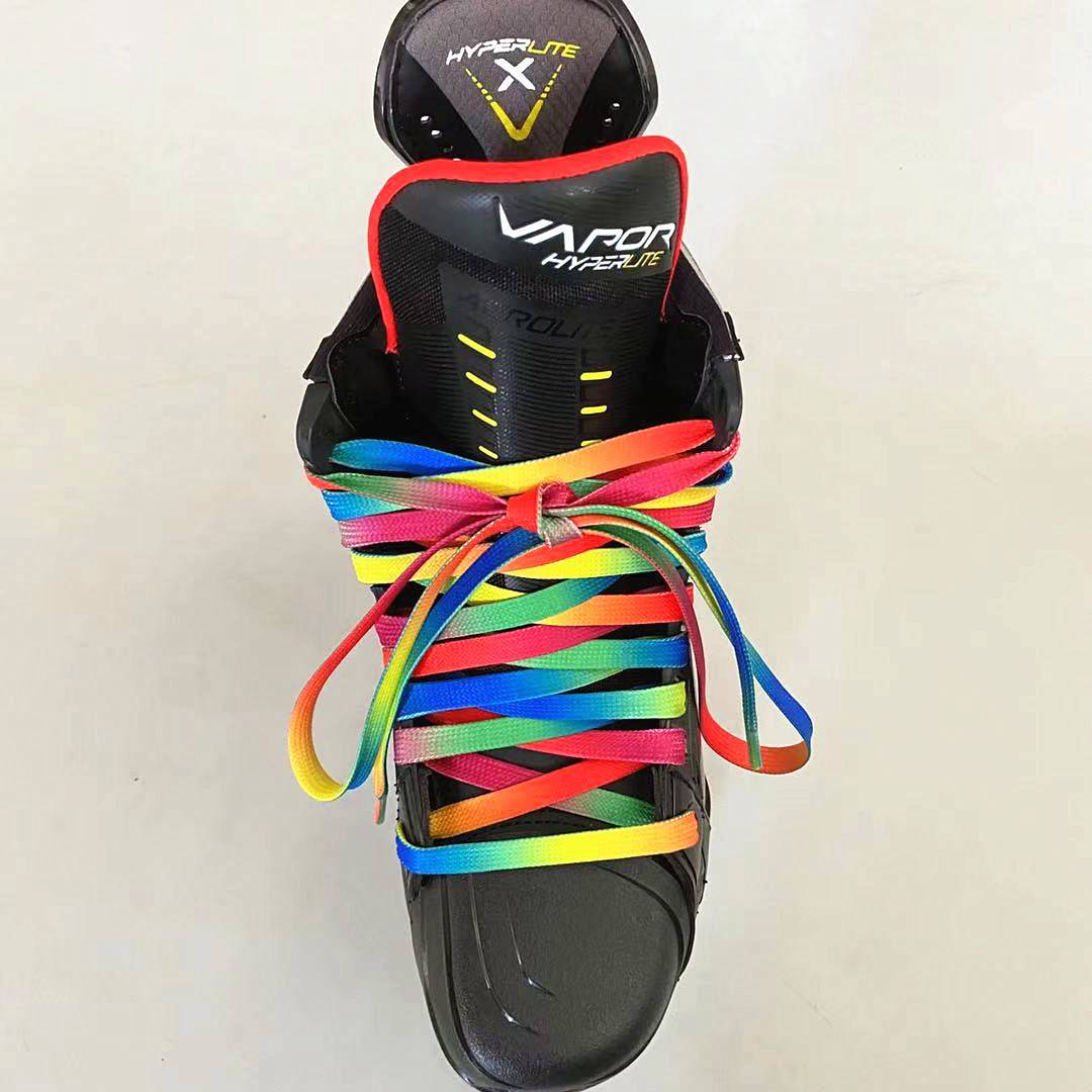 New product Rainbow Ice Hockey Shoe Shoes Broots Children Adult Ice Knife Shoes Blast Wax Belt wax multi -color laces