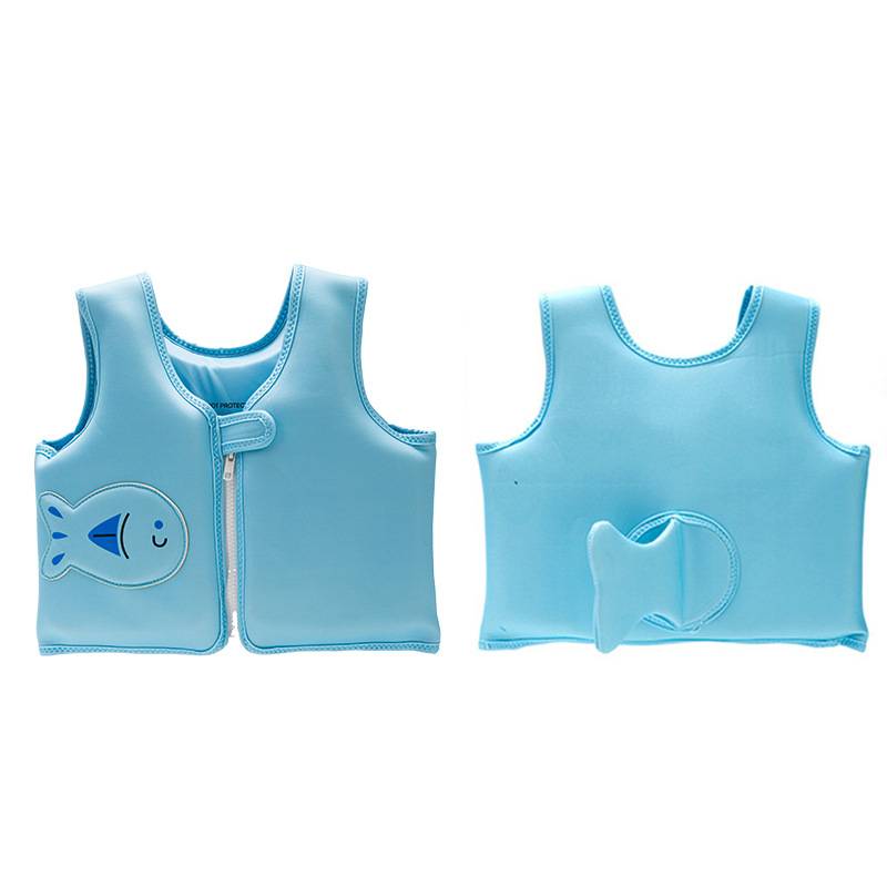 Blue fish-buoyant vest