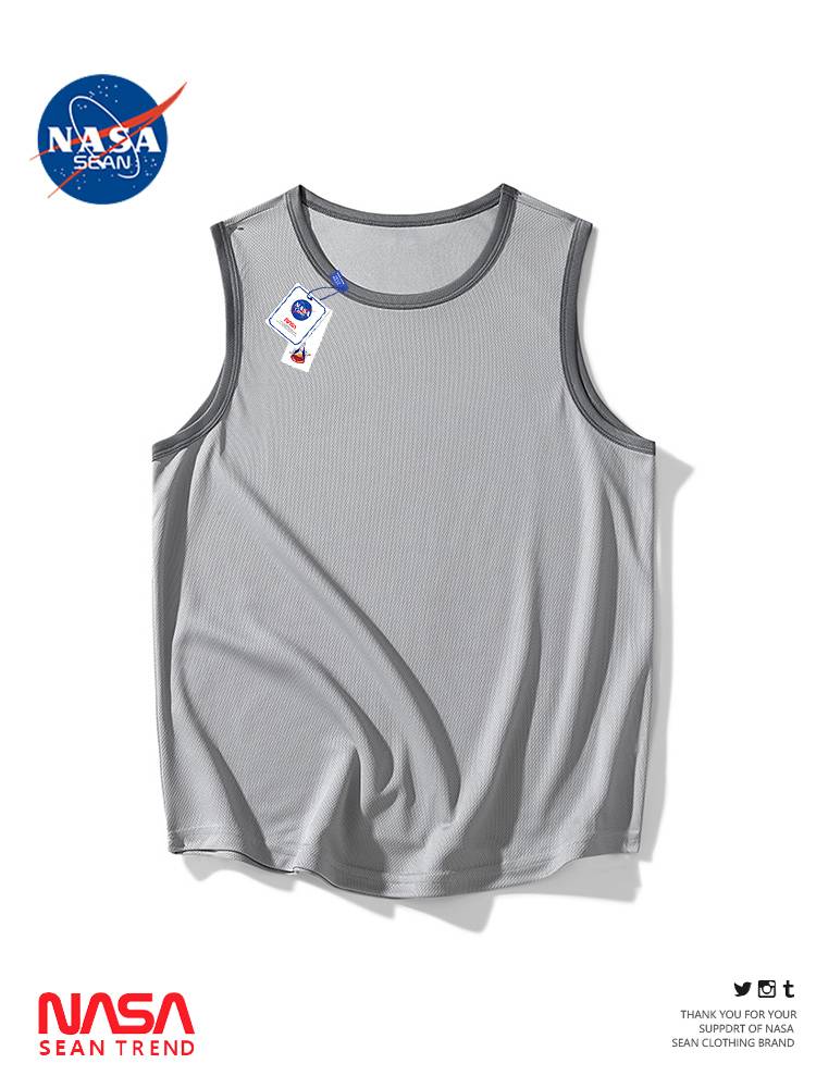 NASA co -branded ice silk fast dry vest male summer tide brand loose casual sports basketball sleeveless T -shirt top