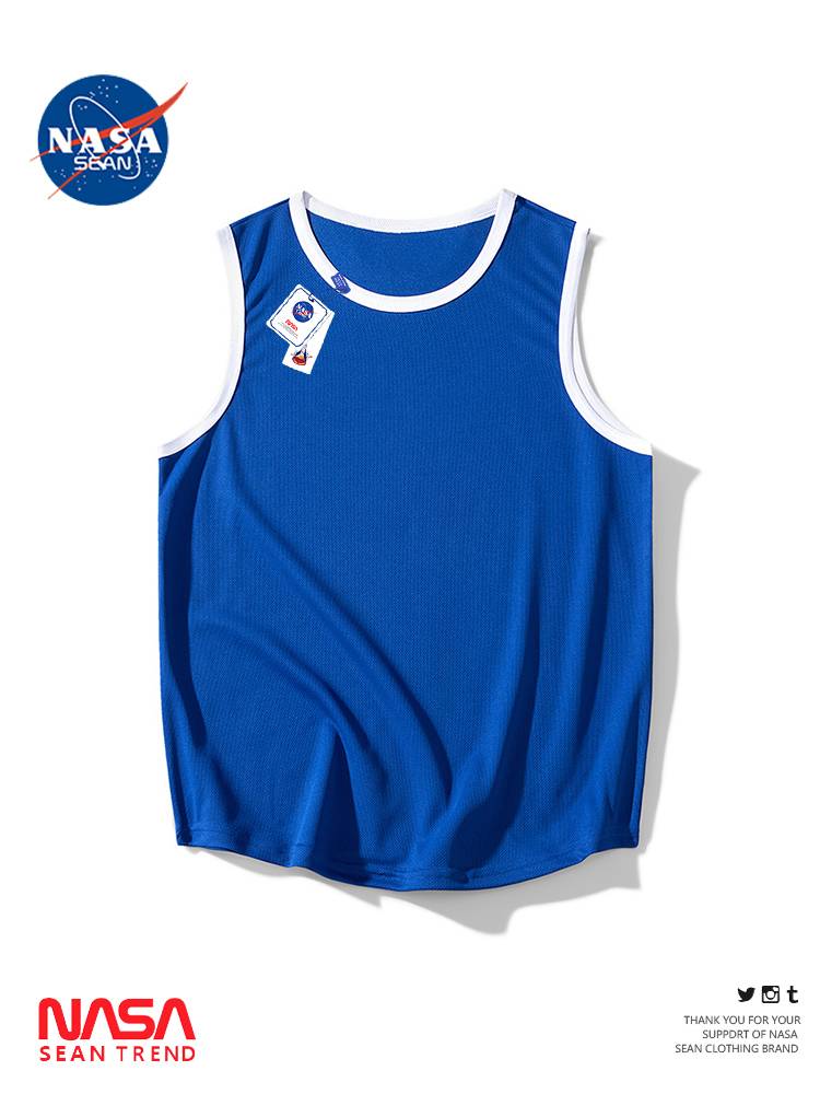 NASA co -branded ice silk fast dry vest male summer tide brand loose casual sports basketball sleeveless T -shirt top