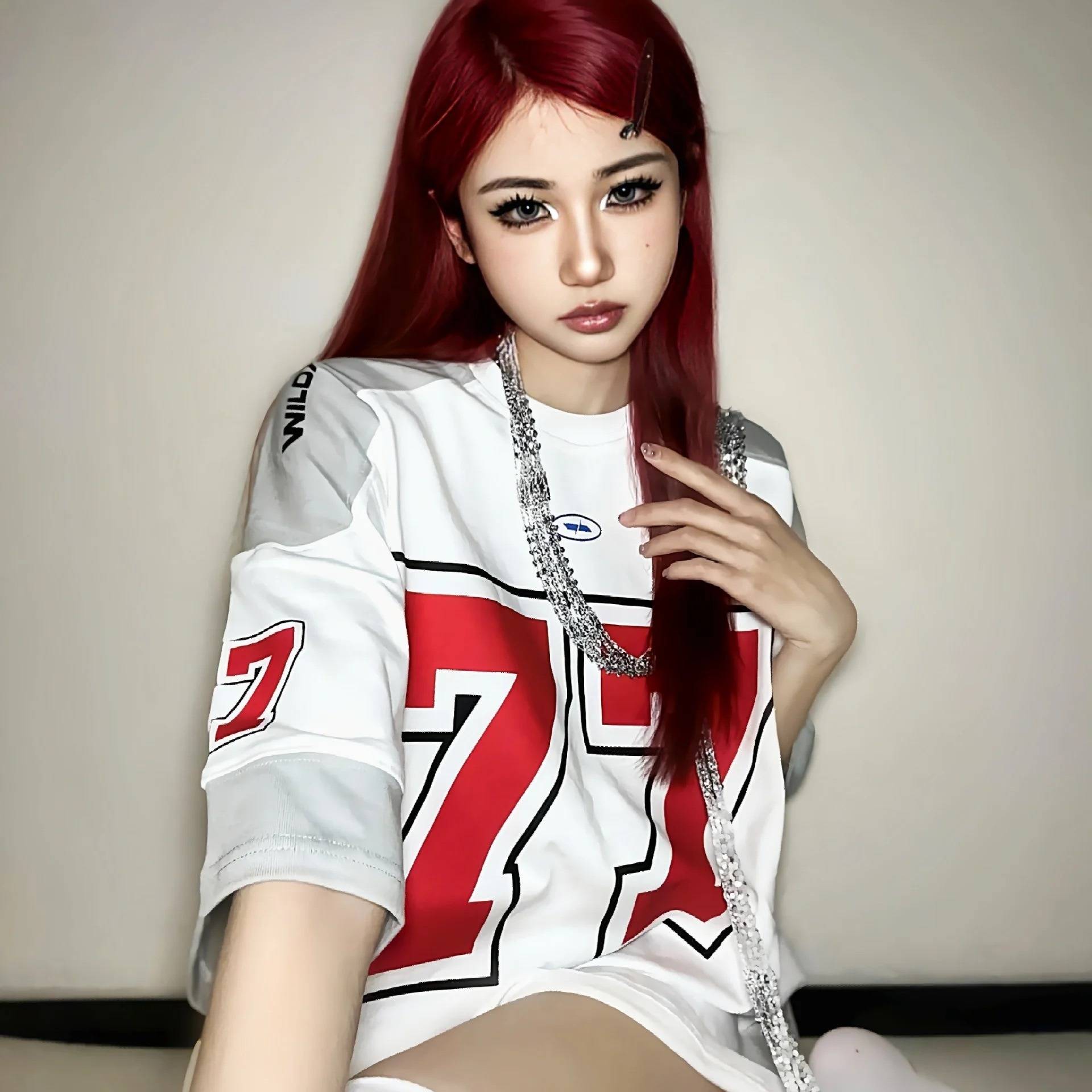 European and American style ice hockey short -sleeved T -shirt women's sports high street casual rugby uniform basketball basketball hip -hop cotton jersey jersey