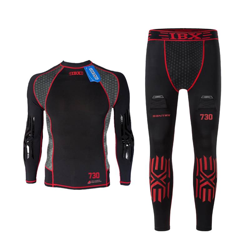 Black and red adult women's round neck suit
