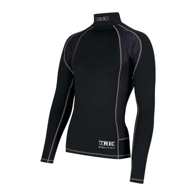 Black -gray adult high -necked dry clothes