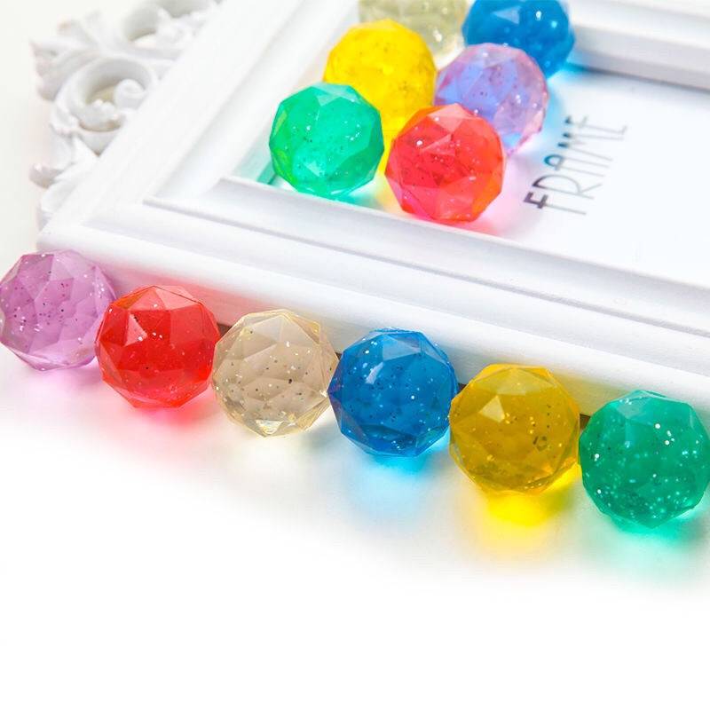 No. 45 Diamond -type transparent color crystal elastic ball Children rubber floating toy jumper jumper