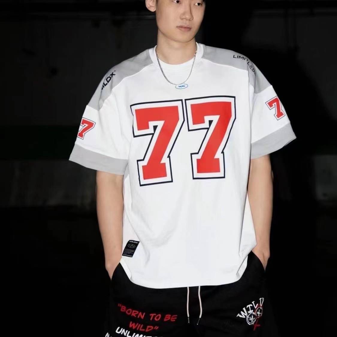 2024 Ice Hockey Short Sleeve American Retro Sports High Street casual rugby uniform basketball hip -hop jersey T -shirt men's clothing men's