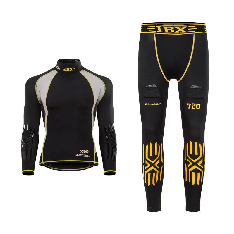 New IBX children's ice hockey -dried trousers high -neck dry clothes women's crotch protective sweat sucking pants with magic stickers