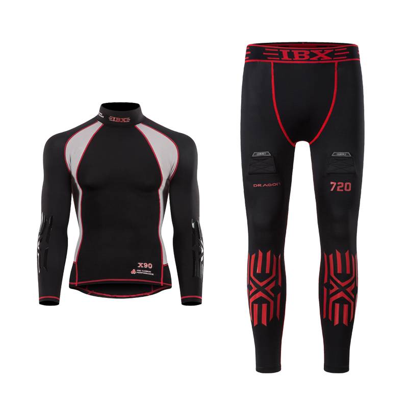 New IBX children's ice hockey -dried trousers high -neck dry clothes women's crotch protective sweat sucking pants with magic stickers