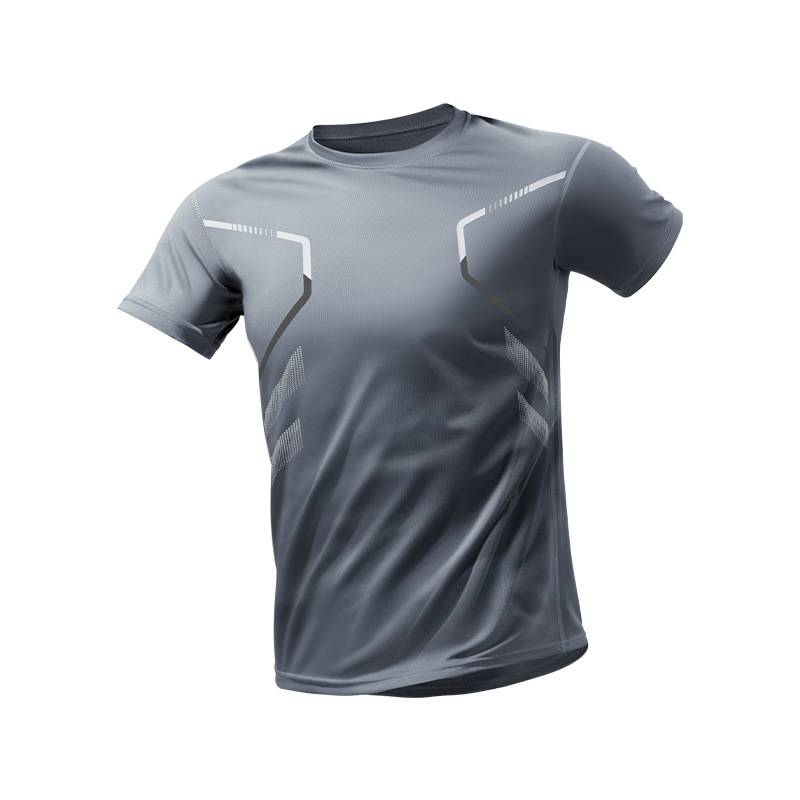 Ice silk running sports suit men's summer fast dry clothes T -shirt fitness clothes football training casual top shorts
