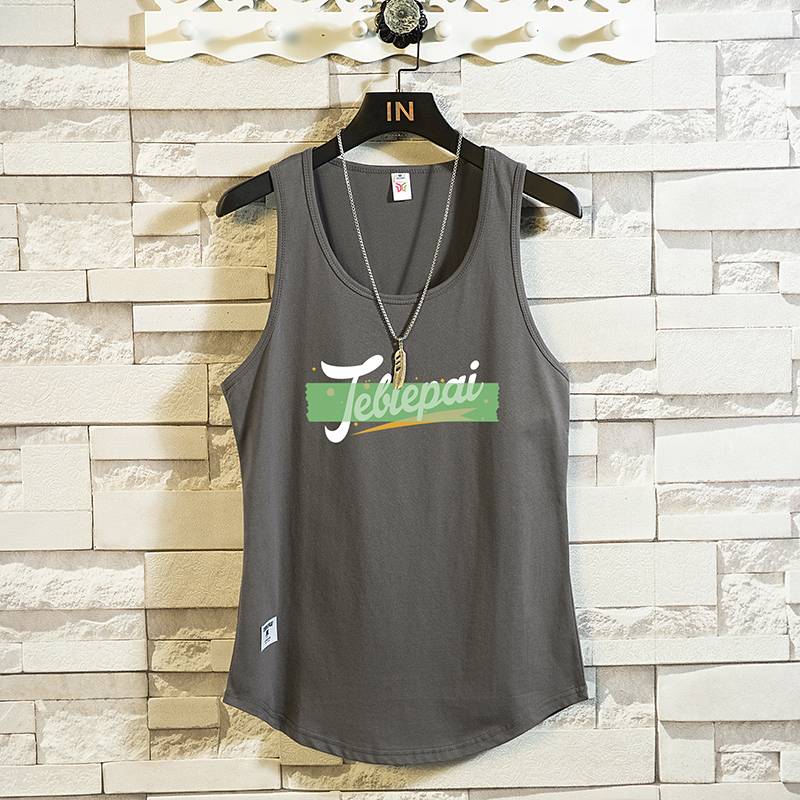 Summer thin sports vest men's trend loose ice silk fast drying shoulder basketball fitness sleeveless T -shirt bottoming shirt