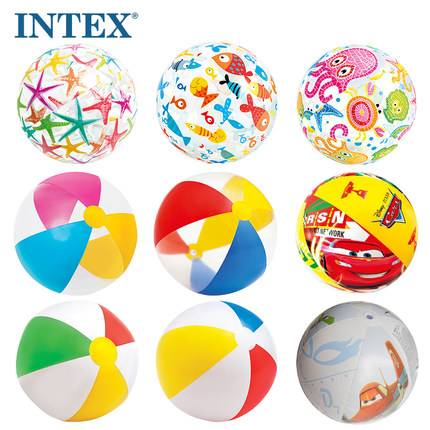 Genuine original Intex inflatable beach ball drama water toy ball transparent beach ball children's handball thickened environmental protection
