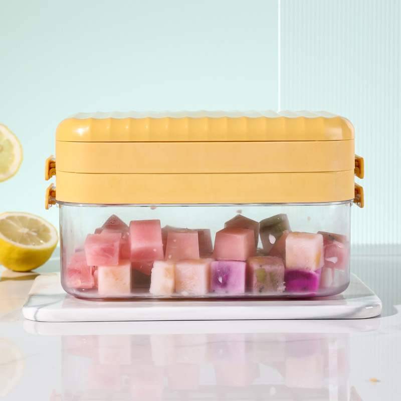 Ice mold household silicone soft ice grid storage box artifact refrigerator frozen ice hockey ice box dust prevention skewers