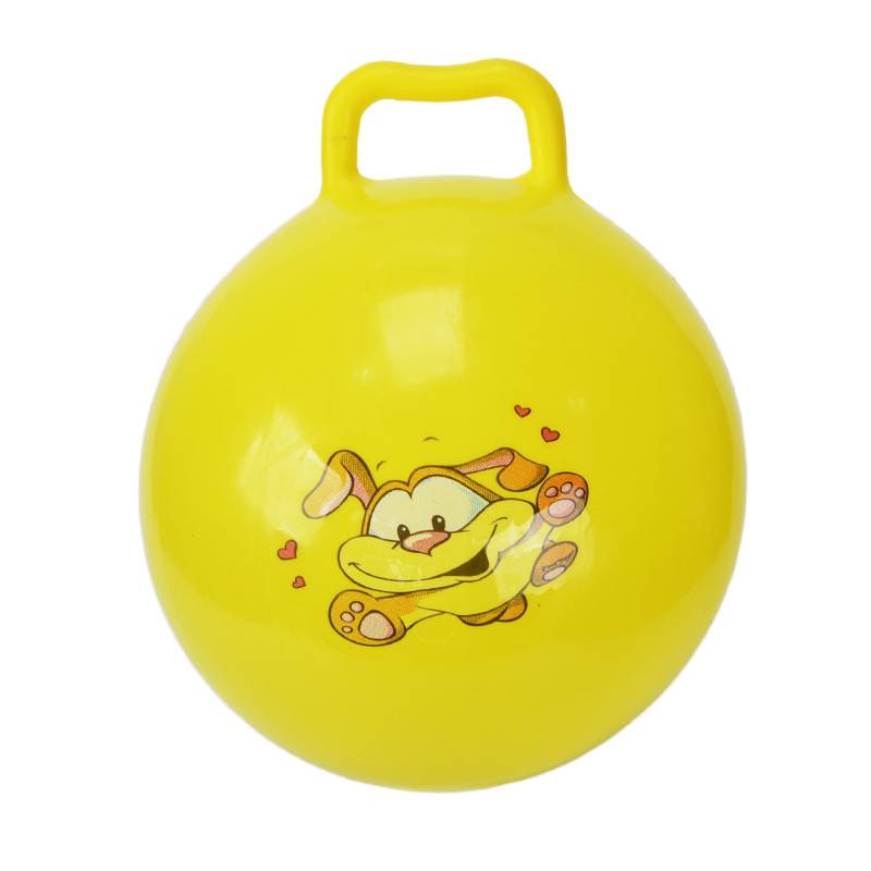 Large thickened handle ball bomb jumping ball toy fitness ball Kindergarten inflatable elastic ball jumper 45cm