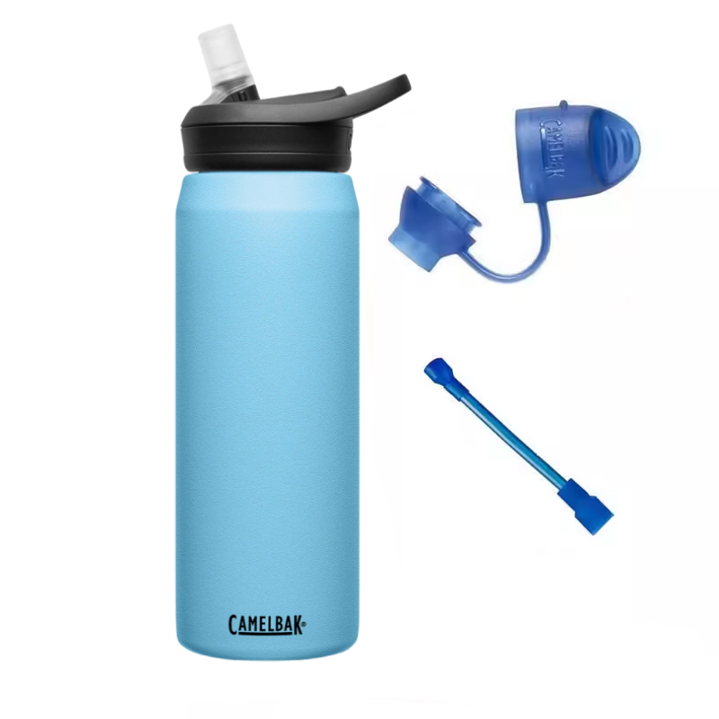 New Nordic Blue Water Cup + Long Tube + Dust Cover Get Cup Cap