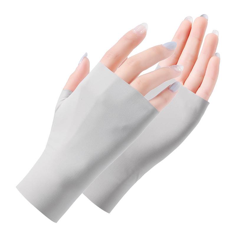 Ice silk finger half finger gray gray
