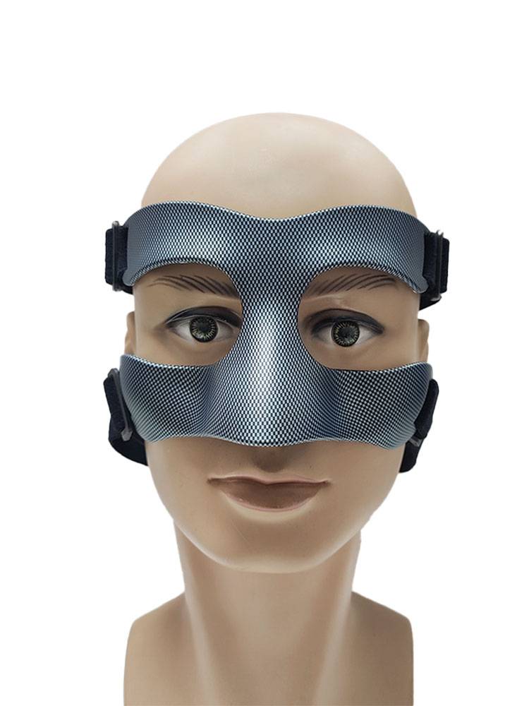 Basketball sports face protection mask black mesh pattern can adjust high -end football game nasal eyebrows and bone mask