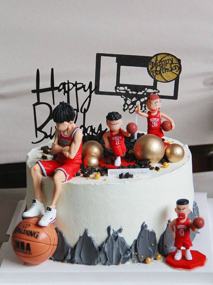 Slam Dunk Master Net Red Cake Decoration Boys Basketball Theme Birthday Architecture Basketball Shoes Basketball Frame plugin