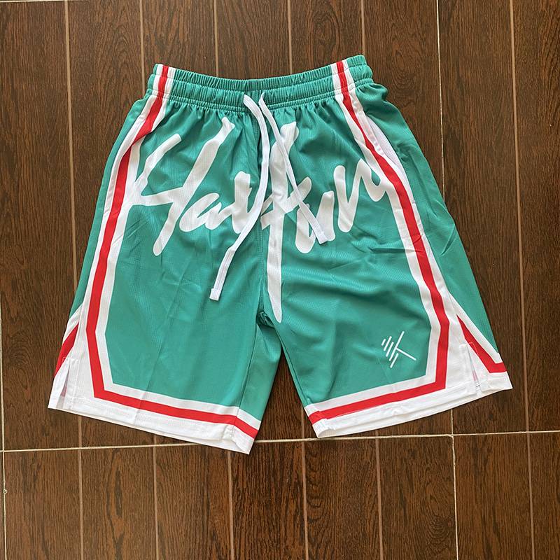 Summer ice silk sports pants large size basketball shorts men's fat guy loose pants pants plus fertilizer and increase knee pants