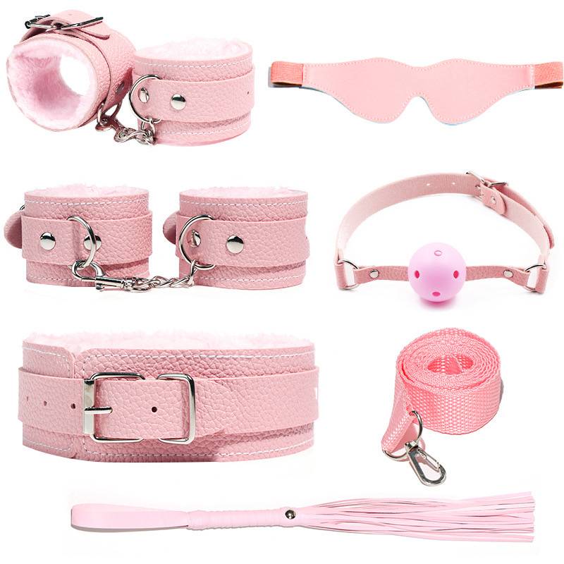 Six pieces of pink plush skin