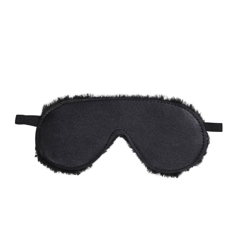 Black plush eye mask