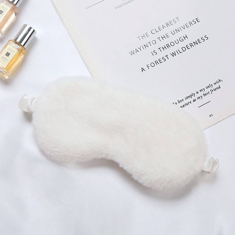 White plush eye mask