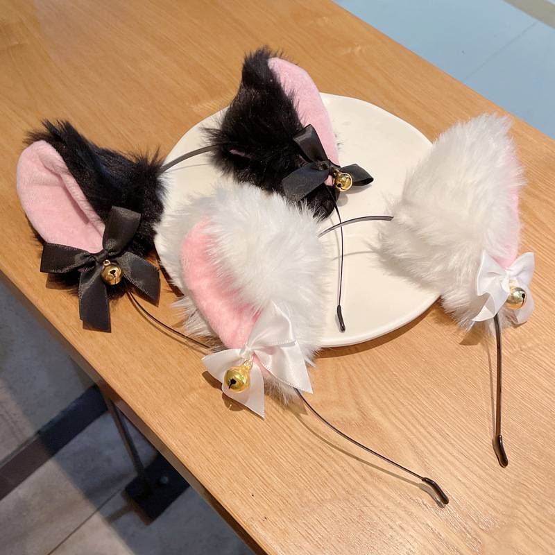 White cat ear hoop