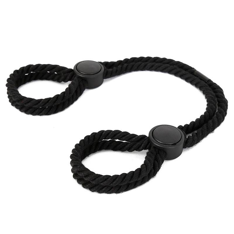 Cotton rope handcuffs-black (adjustable)