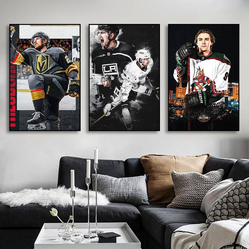 Ice Hockey Poster Hitting Painting Pictures Competitive Ski Club Decoration Painting Ice Cricket Skating Training Museum mural