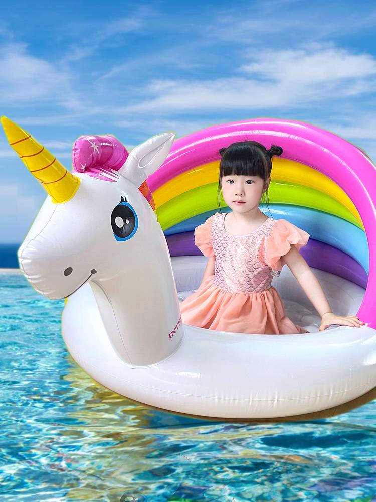 Infant Water floating bed Children's swimming circle pet small boat floating exhaust cushion pumping swimming pool marine ball pool