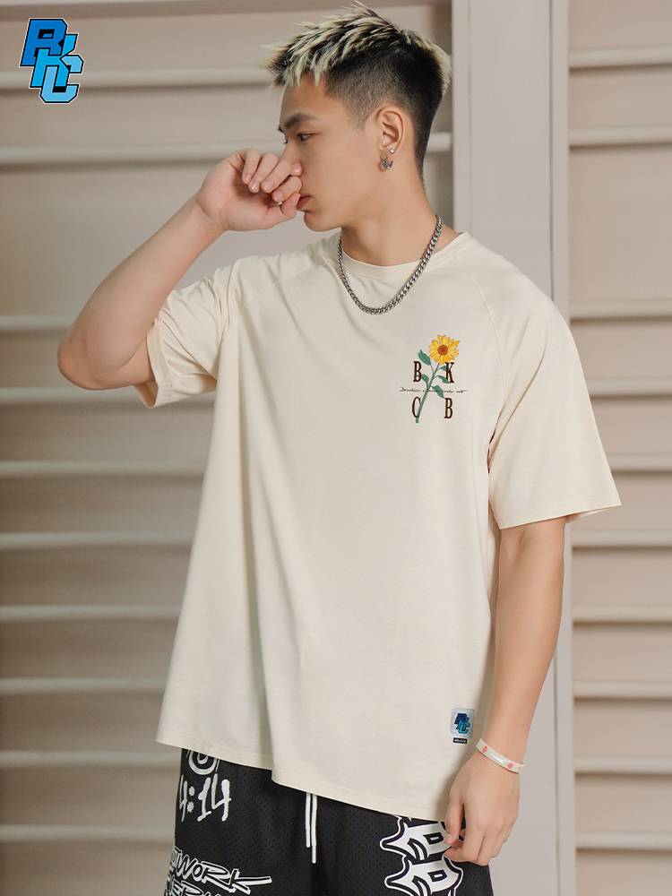 2024 spring and summer new ice -breaking ice -breaking sunflower style basketball short -sleeved shot fast running walking footage sports T -shirt