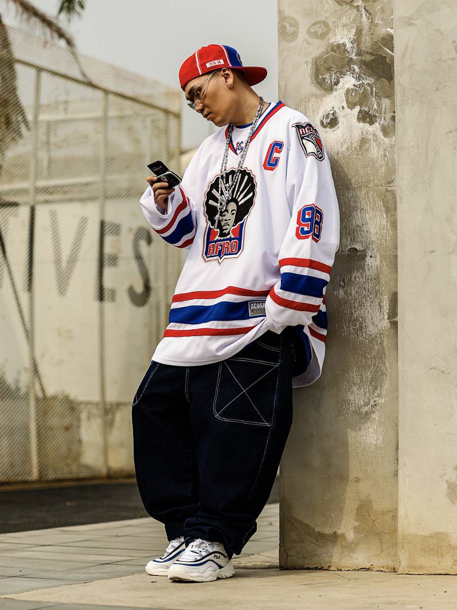 ACUSA Black Head Afu Youyou Rangers Ice Hockey Clotter Wanxian Embroidery Printing Vocal Herbal Mermination T -shirt T -shirt Long Sleeve Men