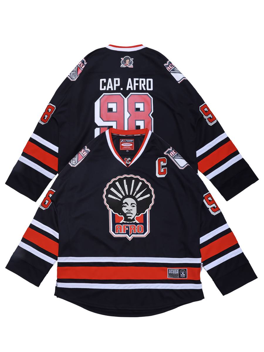 ACUSA Black Head Afu Youyou Rangers Ice Hockey Clotter Wanxian Embroidery Printing Vocal Herbal Mermination T -shirt T -shirt Long Sleeve Men