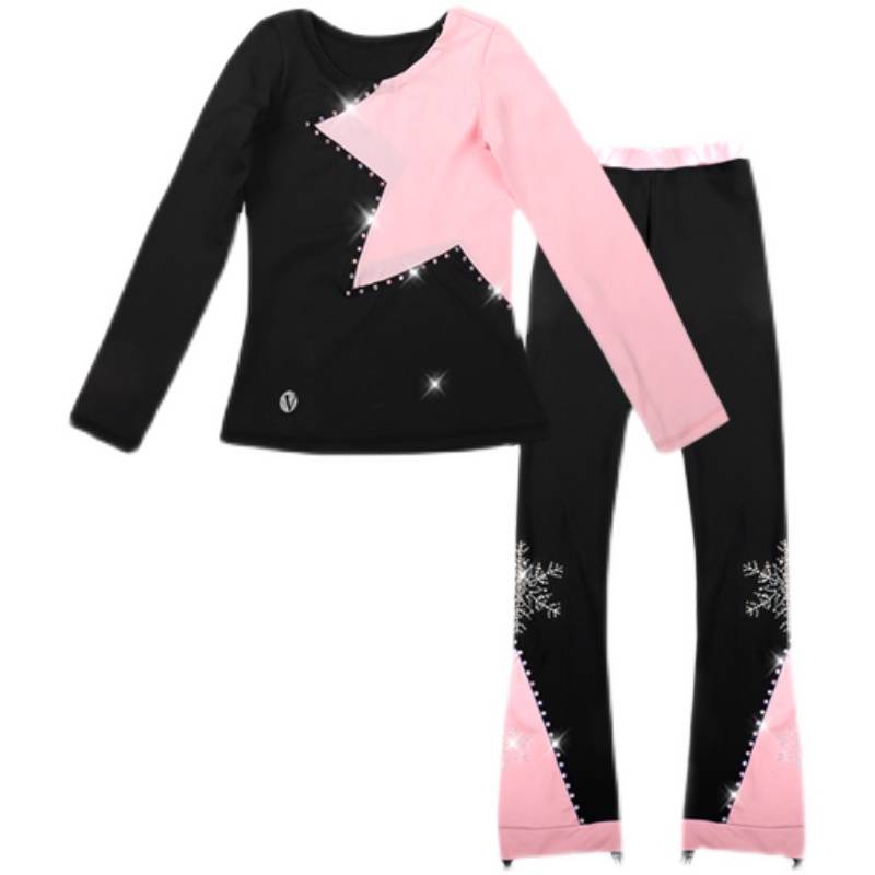 Children's skating clothing training clothing girl flash drill training pants ice hockey performance clothing skating spring and summer competition service