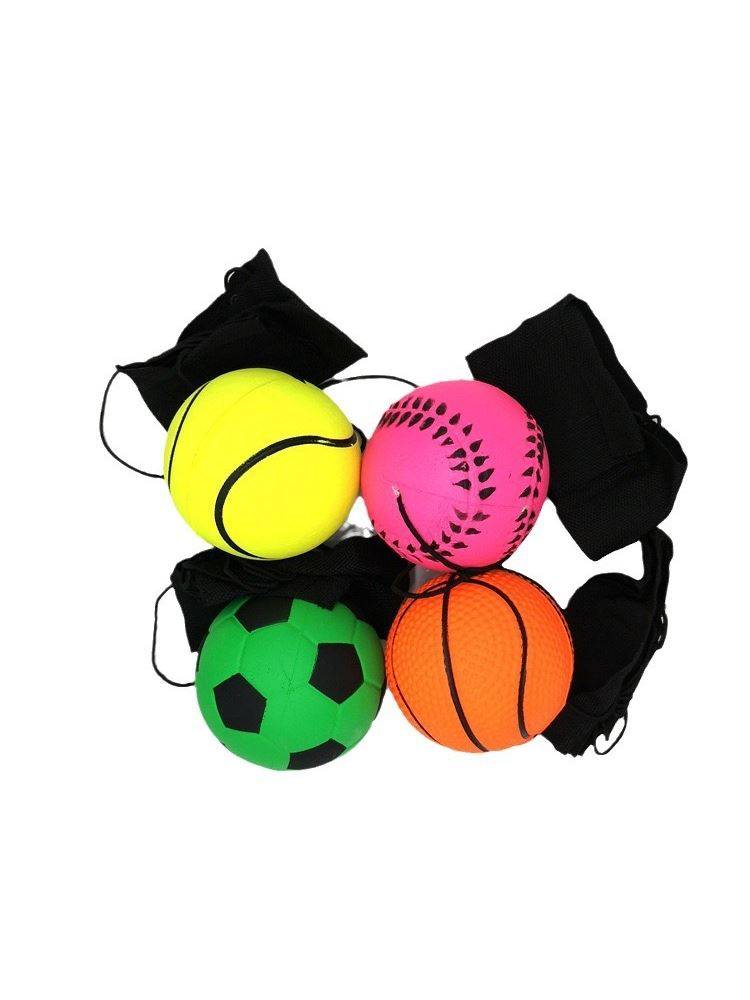 Liusha wrist elastic ball Children with rope back force bombs shotball flash throwing ball boy toy small leather ball