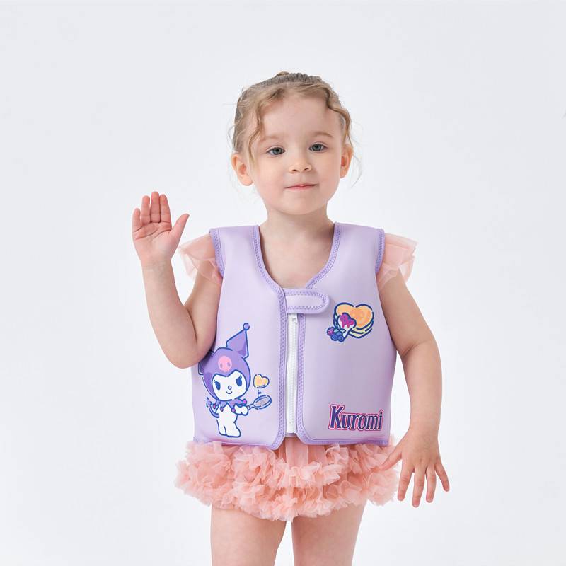 Sanrio genuine children with inflatable buoyant vest baby beginner learning swimming Cool Rimi buoyancy clothing life jacket