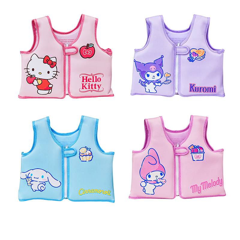 Sanrio genuine children with inflatable buoyant vest baby beginner learning swimming Cool Rimi buoyancy clothing life jacket