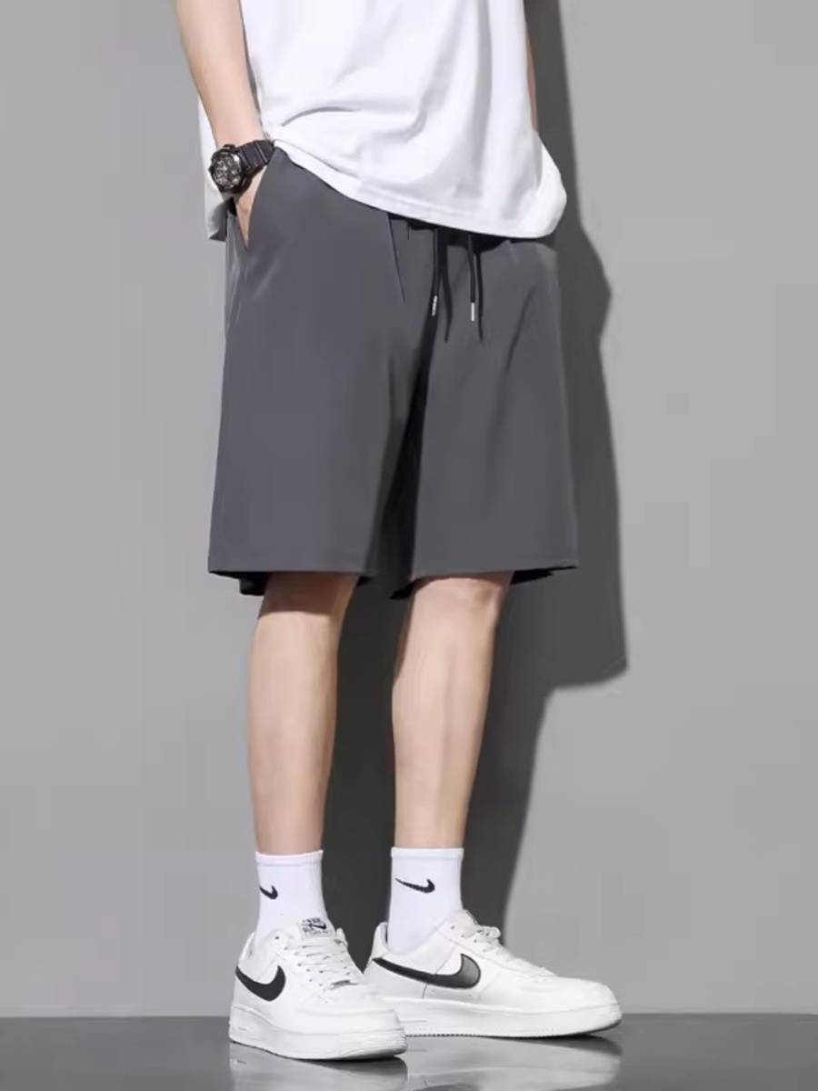Short pants men's outer wearing loose sports and leisure tide brand summer basketball ice silk thin -drying beach five points