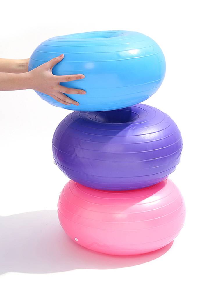 Plastic donut yoga ball thickened apple ball yoga hemisphere inflatable sports balance yoga ball family