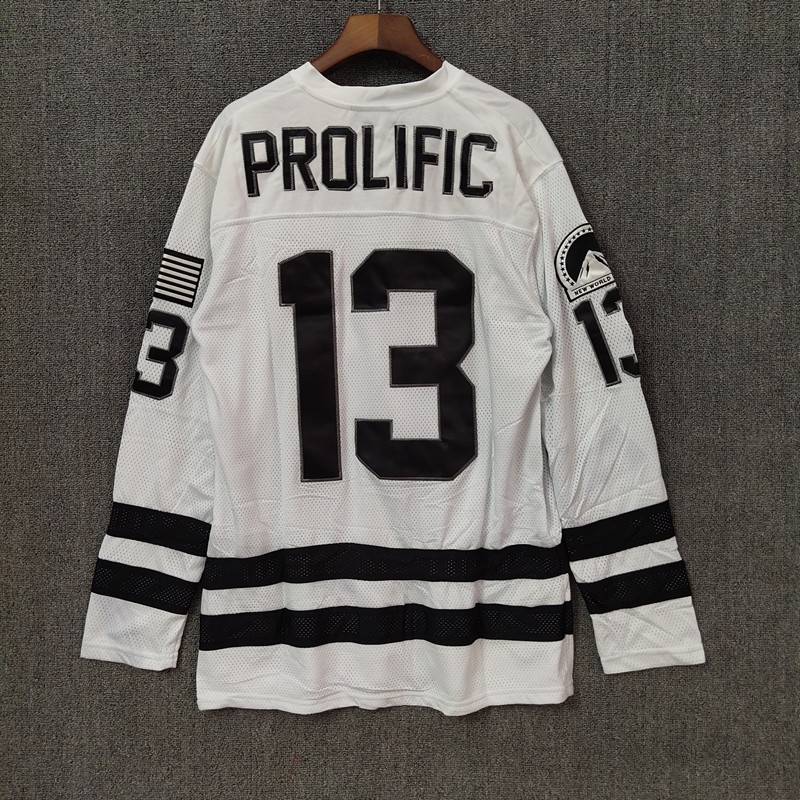 Harajuku street hip -hop ice hockey clothing hiphop loose jersey long long -sleeved T -shirt sports ball uniform men's same paragraph