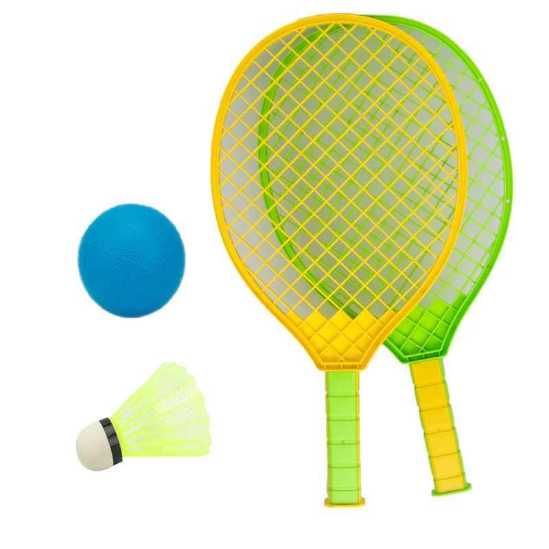 Double -shot and double ball [badminton and plastic ball]
