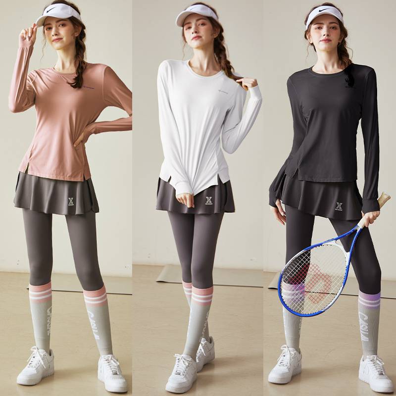 Ride women's sports outfits for morning exercise in badminton gyms drying ice-wire gyms