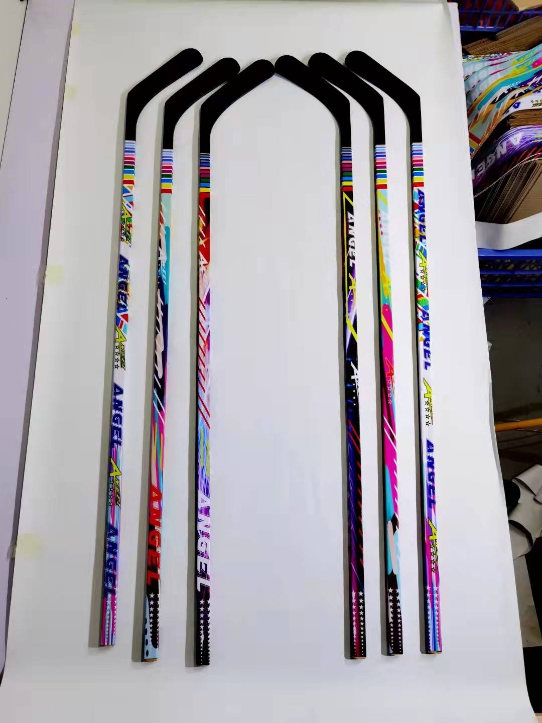 Children's ice club, grass club, wooden sports club.Wooden rod body, nylon and fiber patted.